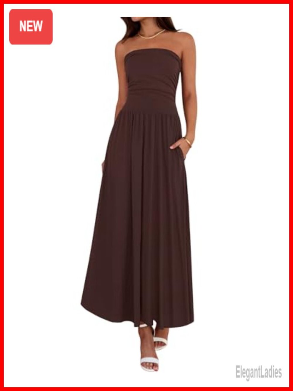 Strapless Ruched Maxi Dress Semi Formal Tube Top